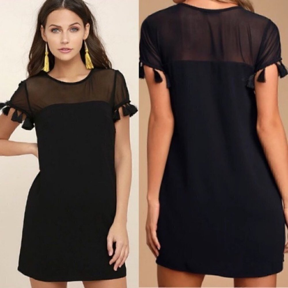 Lulus Iced Latte Black Shift Dress Size Small